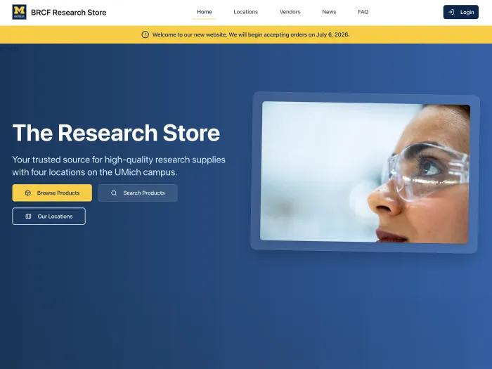 The BRCF Research Store New Online Ordering Landing Page
