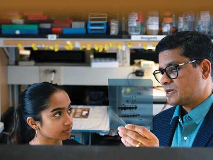 Navya Valavala and her mentor, Dipankar Ray, Ph.D.