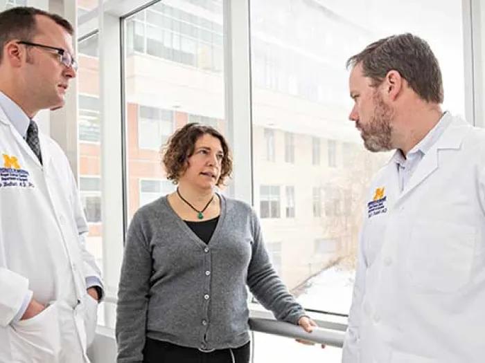 [from left to right] Filip Bednar, M.D., Ph.D.; Marina Pasca di Magliano, Ph.D.; Timothy Frankel, M.D.