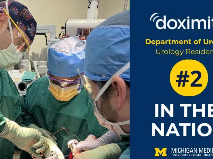 Photo recognizing Michigan Urology for being #2 in Doximity Ratings