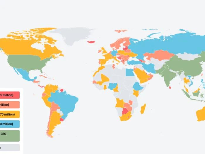 A map from the Alzheimer's disease atlas showing population