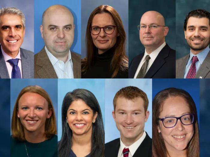 Nine formal faculty portraits in two rows