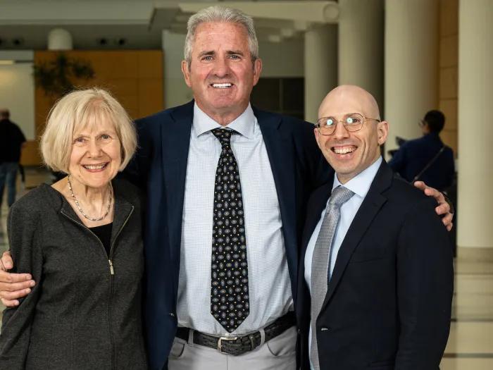 Dr. Eva Feldman, Scott Pranger, and Dr. Stephen Goutman in the BSRB atrium
