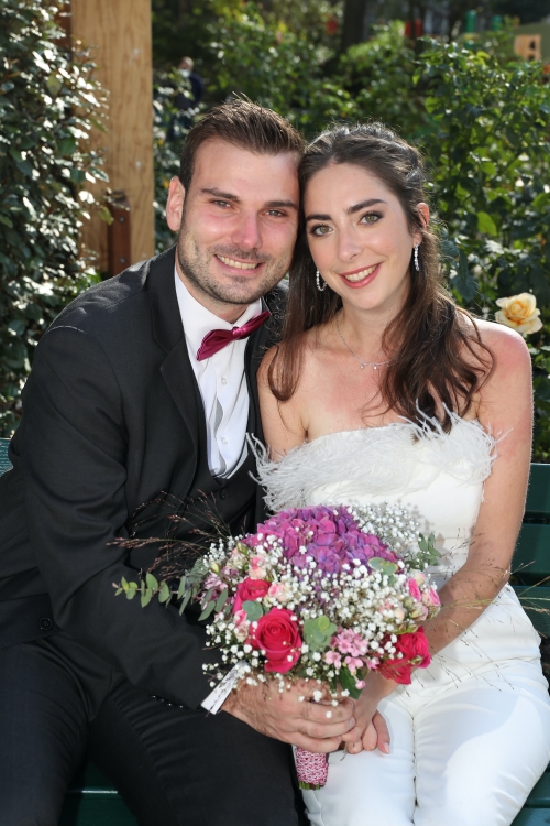 Hugo Taubmann and Leah Stavenhagen at their wedding in Paris 