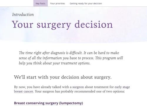 Your surgery decision info