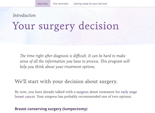 Your surgery decision info