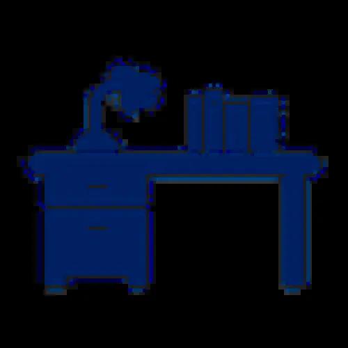 Desk with lamp icon