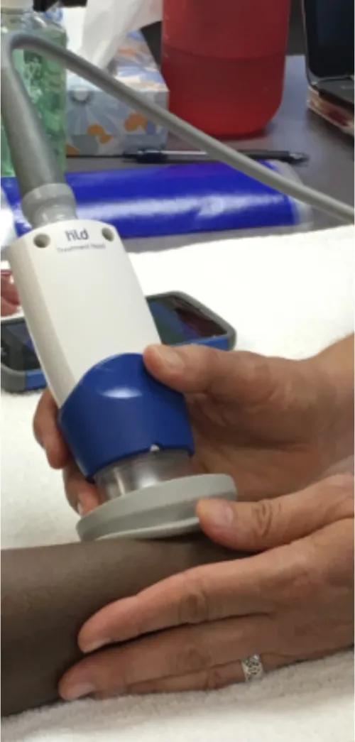 Dr. Hands on cuff making an ultrasound