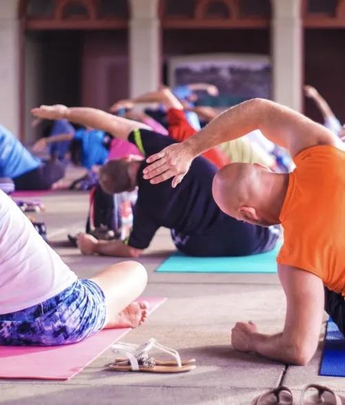 Group of people doing yoga