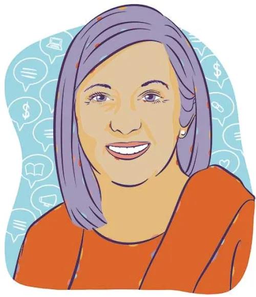 Colorized sketch of Erin Cobain, MD