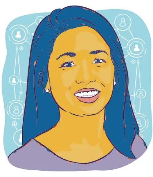 Colorized sketch of Angel Qin, MD