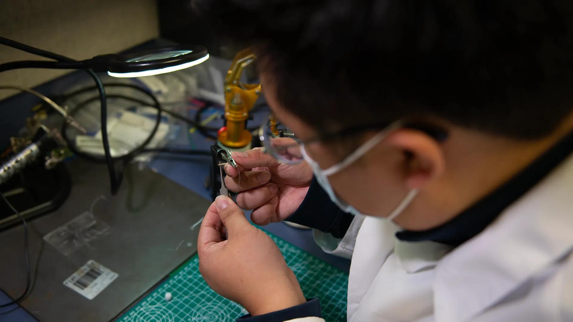 Student working in the lab