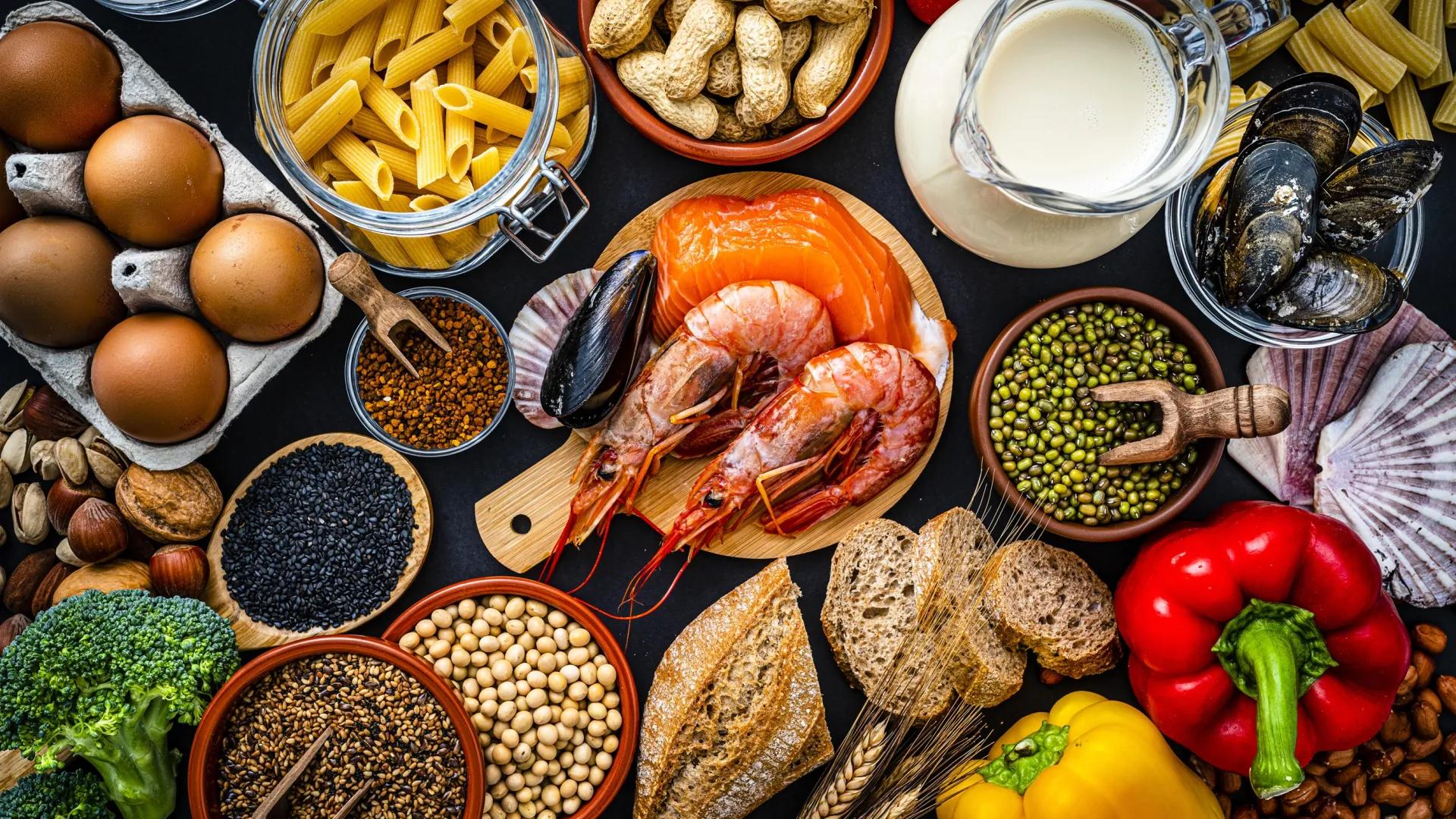 Stock photo of the most common food allergens