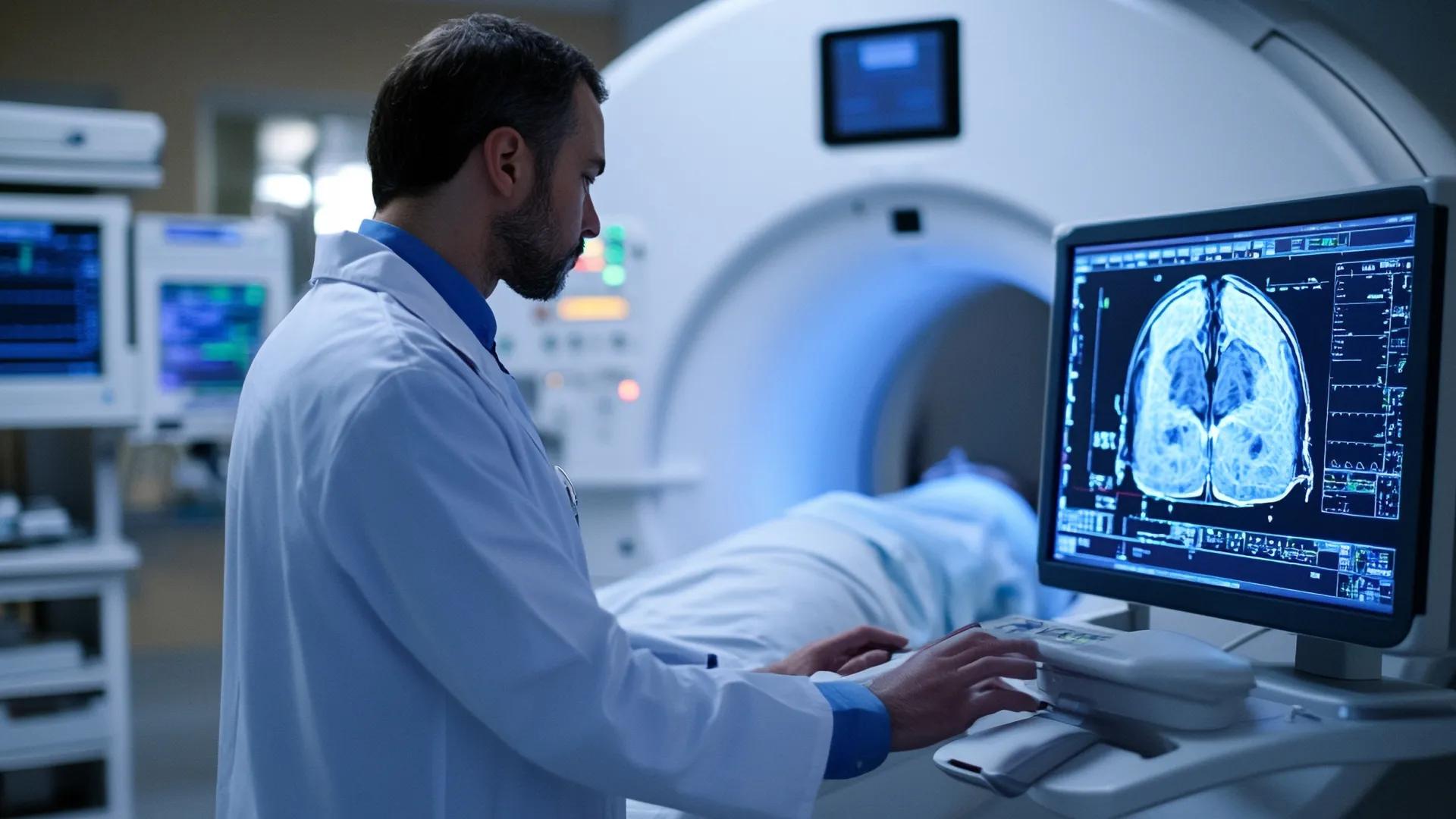 MRI machine with patient