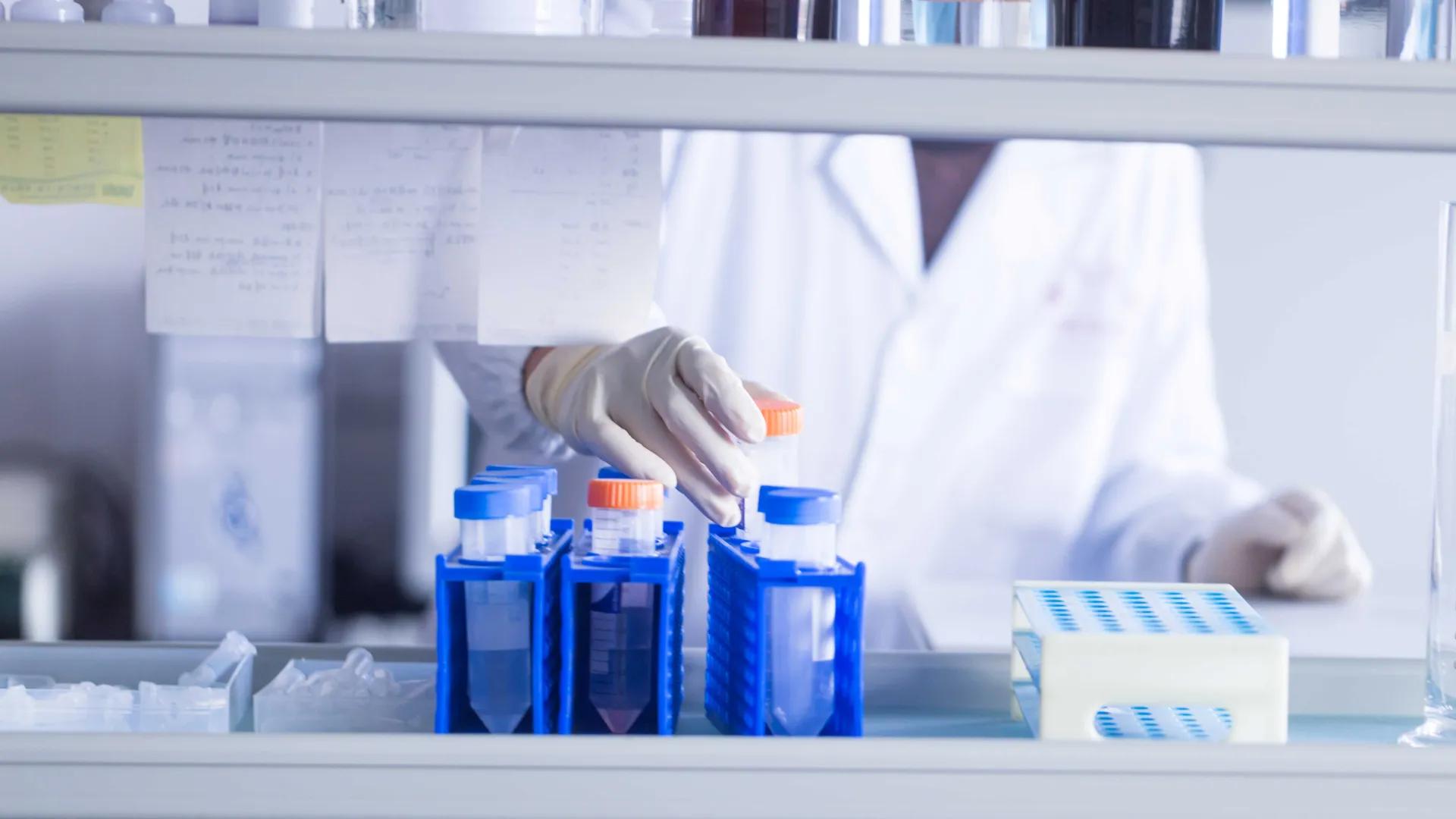 Person working with equipment in a lab