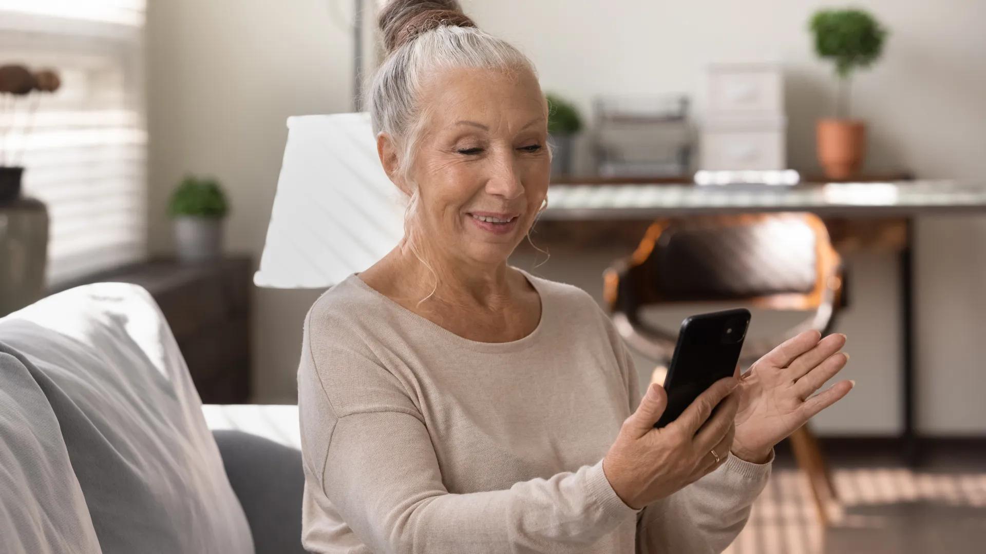 Woman looking at phone