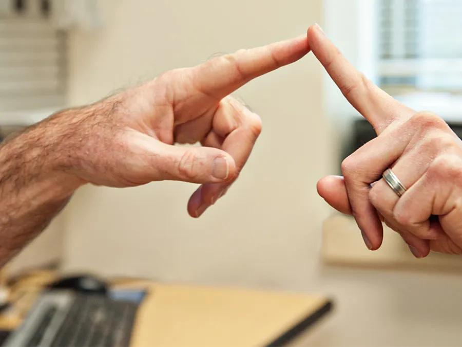 Fingers touching in a neurology exam