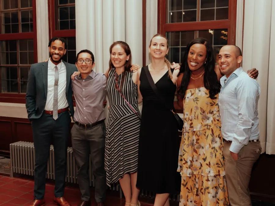 Anesthesiology residents pose for a photo at a formal event