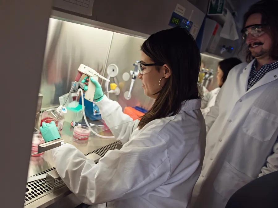 Female researcher working in the lyssiotis lab 