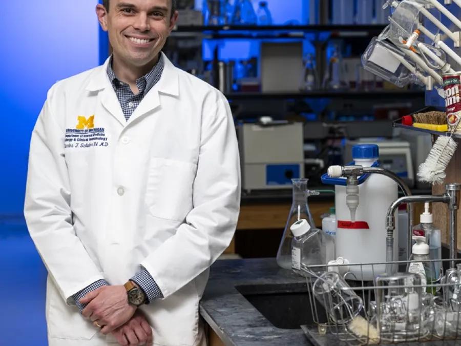 Dr. Chase Schuler in lab