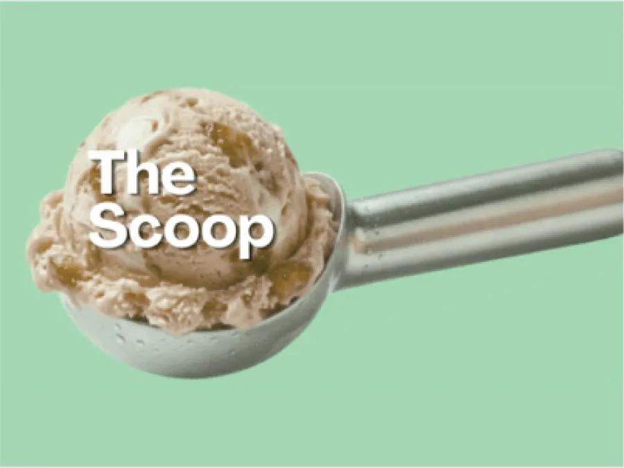 Scoop Newsletter Graphic of a Scoop of Ice Cream