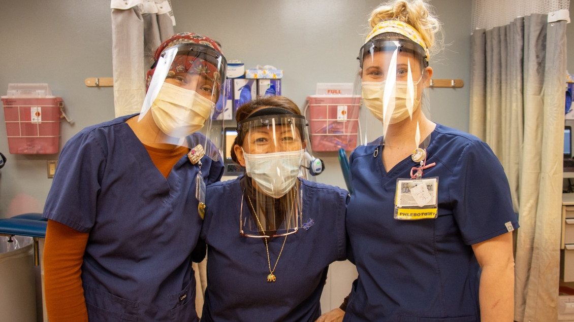 Three clinical staff 