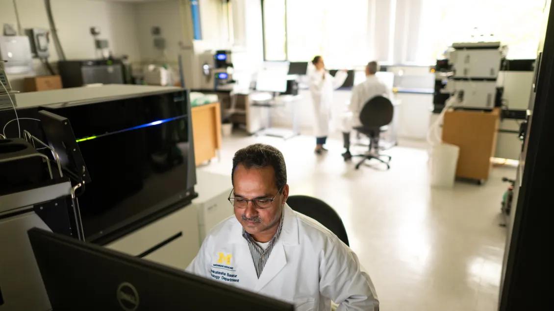 Venkatesha Basrur in the Proteomics Resource Facility