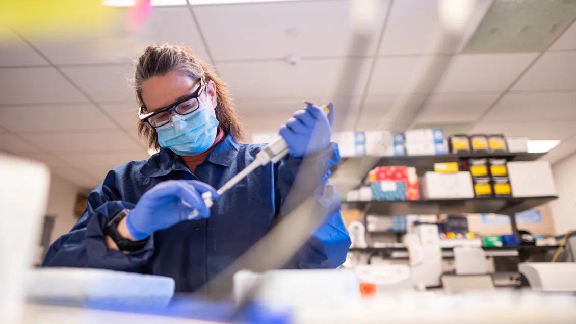 Claudia Lalancette in the Epigenomics Lab