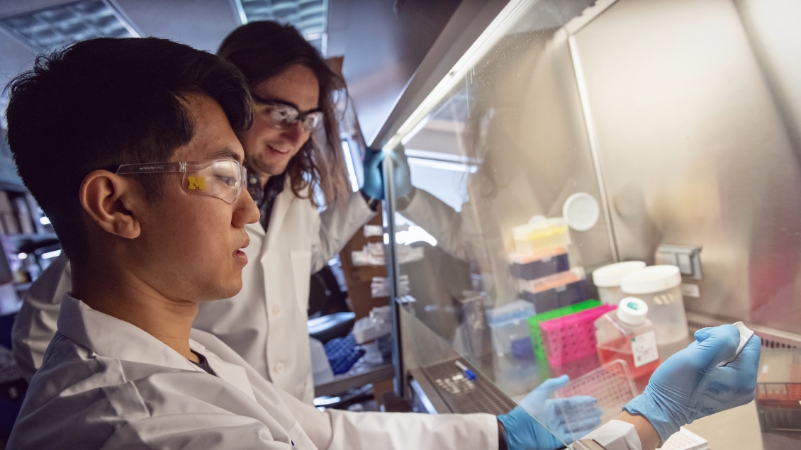 student in a lab
