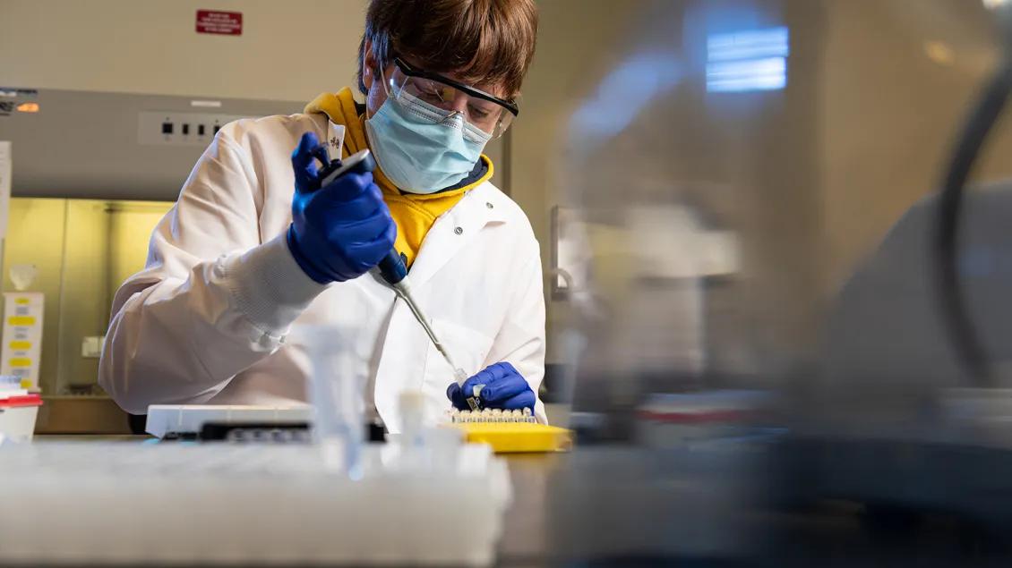 person working in lab