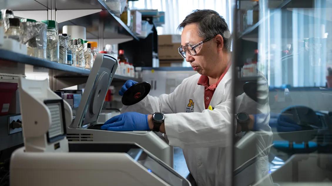 man scientist working in lab