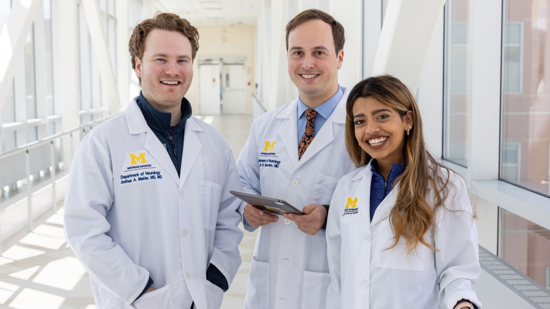 Neurology residents standing together in the hospital