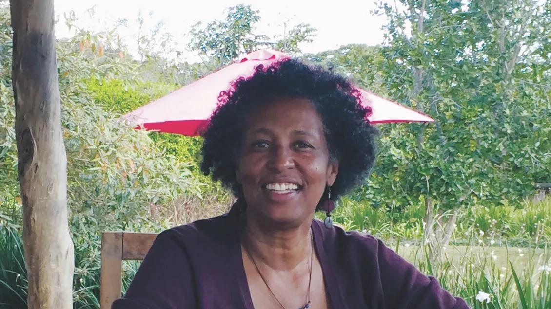 A. Oveta Fuller smiles outside