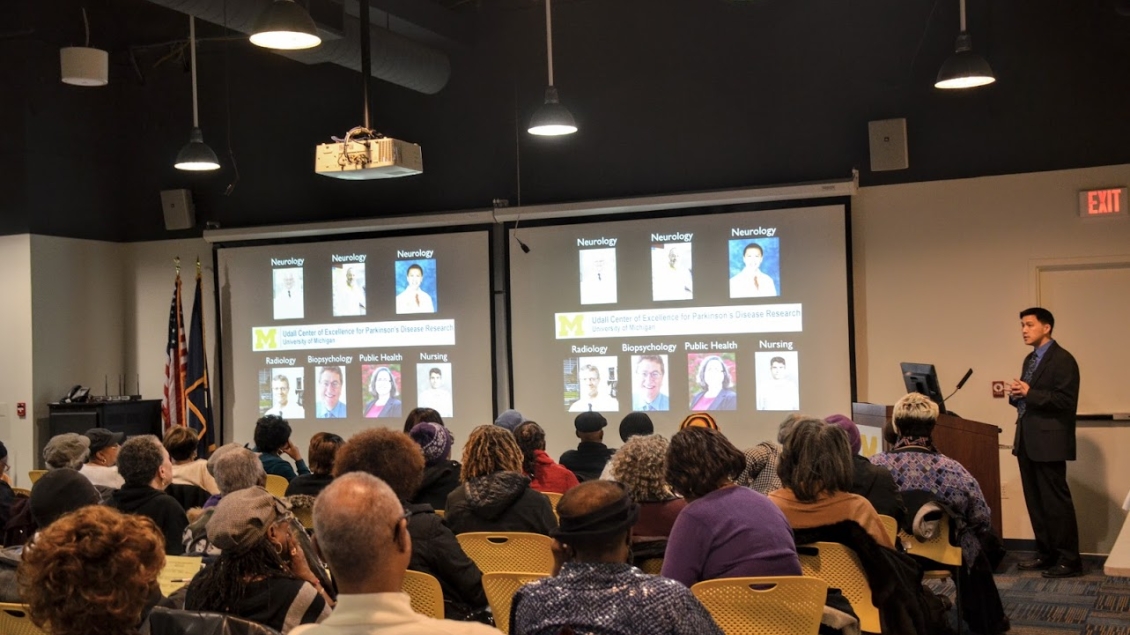 Dr. Kelvin Chou presenting at an event
