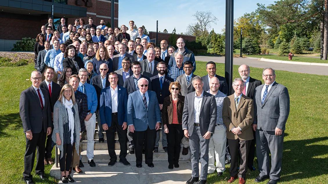 large group photo of people outside
