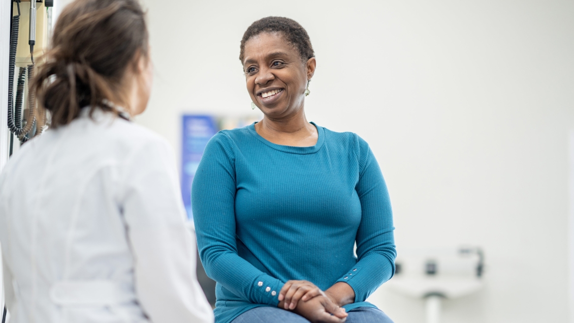 patient with doctor in a clinic