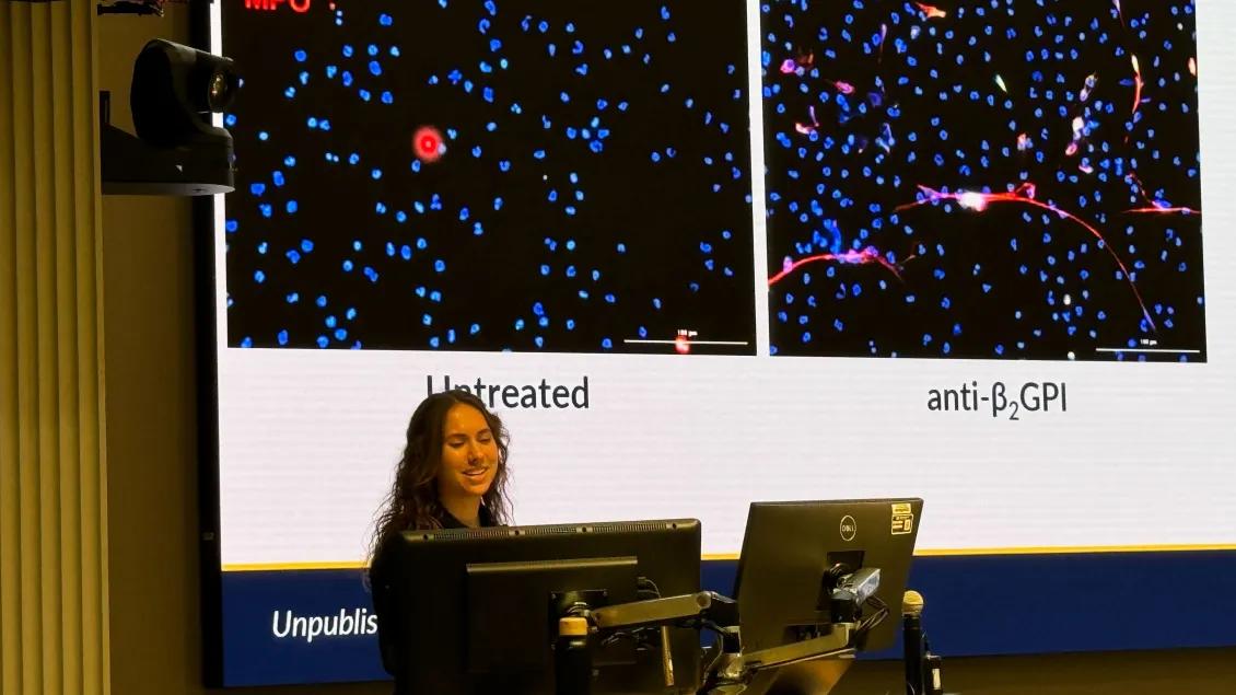 Thalia Newman presenting at Immunology Conference
