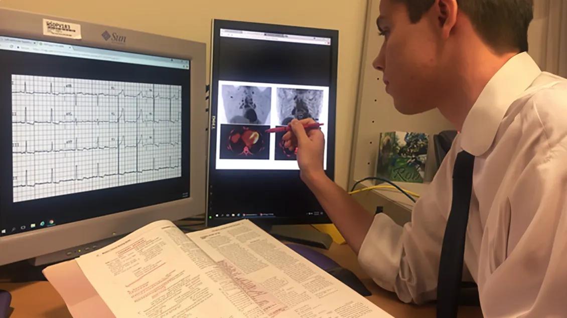 man working at computer