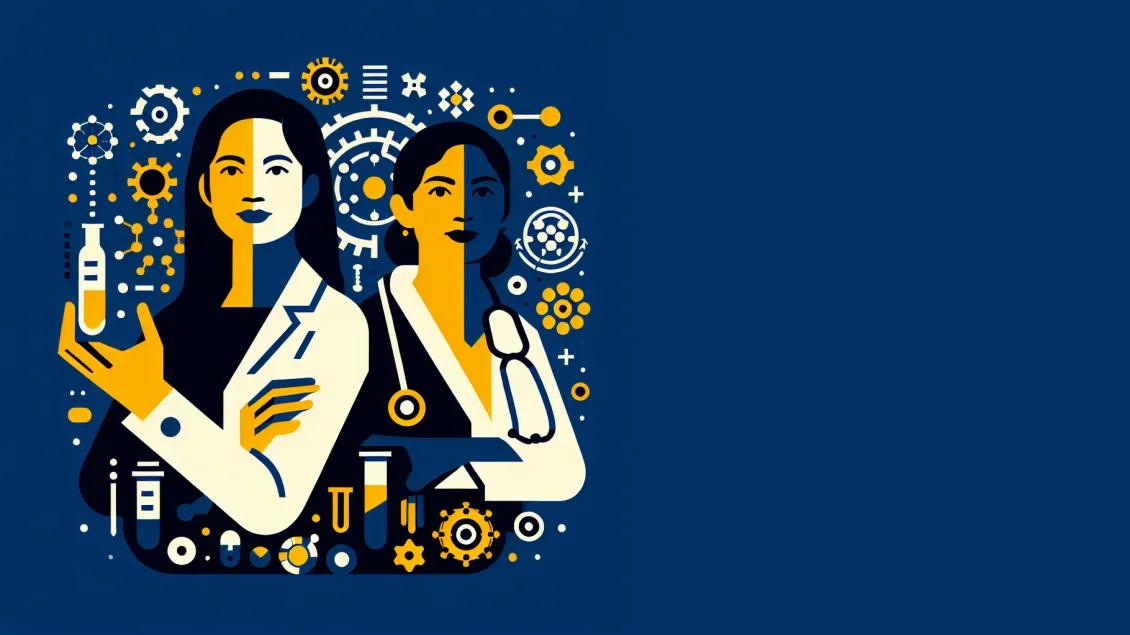 Graphic for the "Women Shaping the Future of Health & Science" symposium