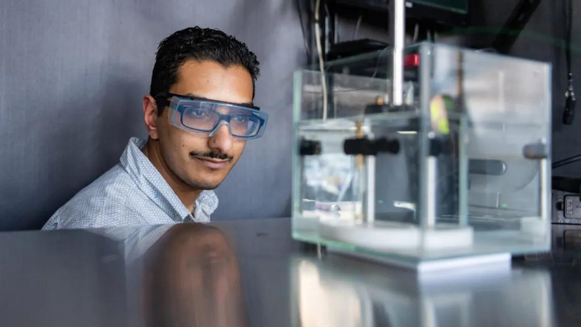 male Endourology researcher in the lab