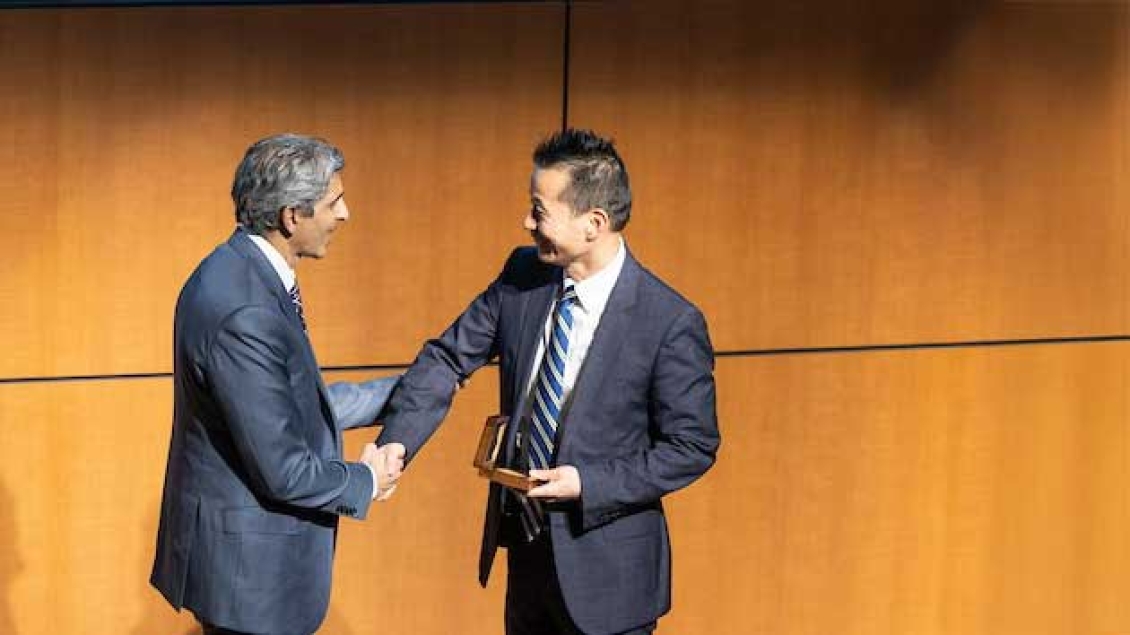 Cardiac Surgery Chair Ailawadi congratulates professorship awardee