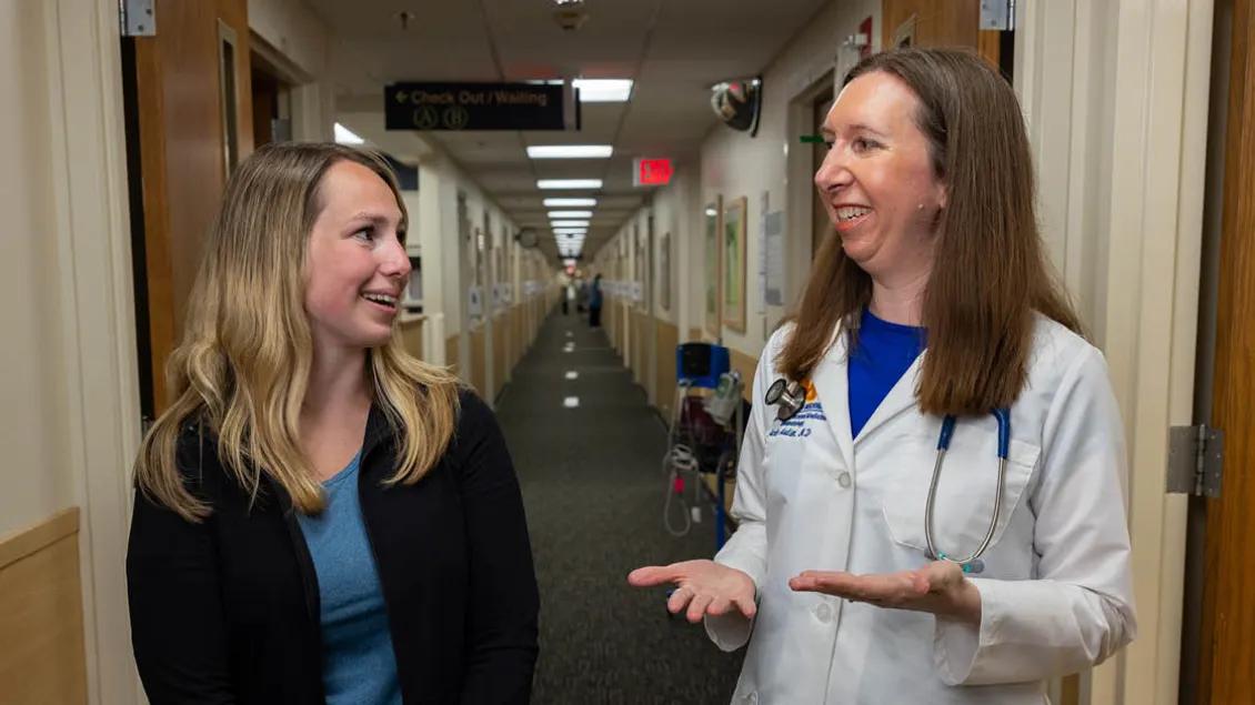 Dr. Jacqui Madison with a patient 