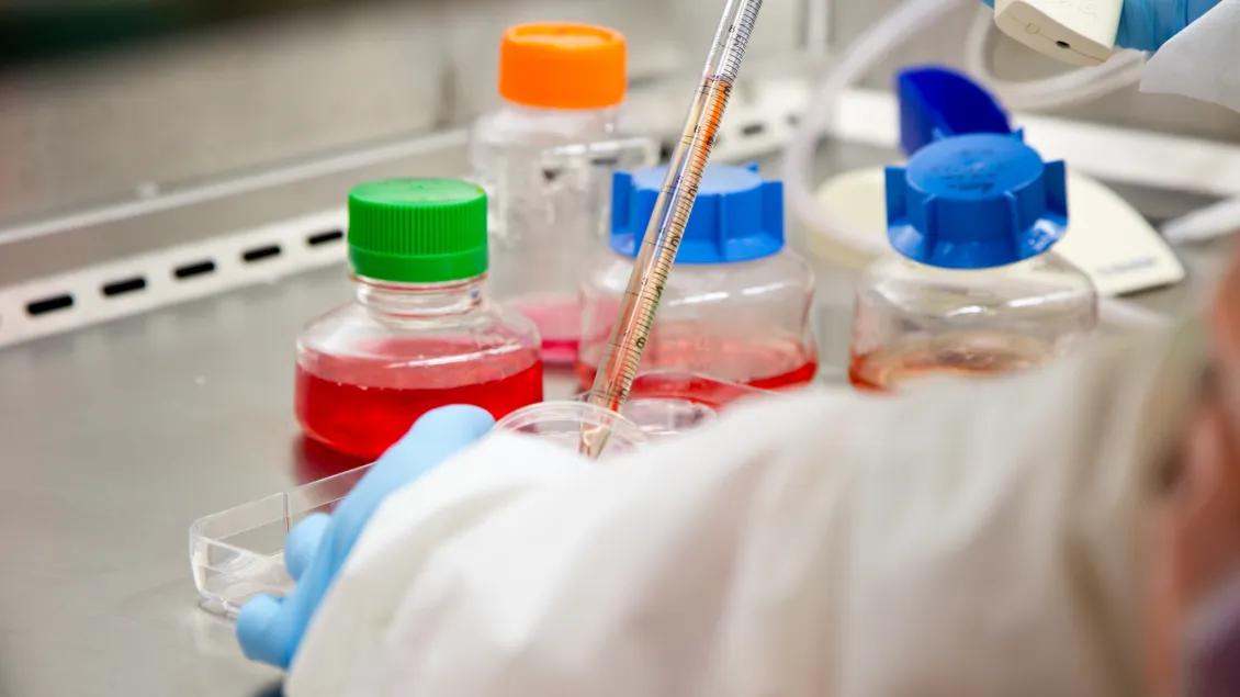 A close up shot of lab equipment