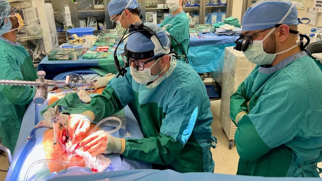 Surgeons operating on a patient