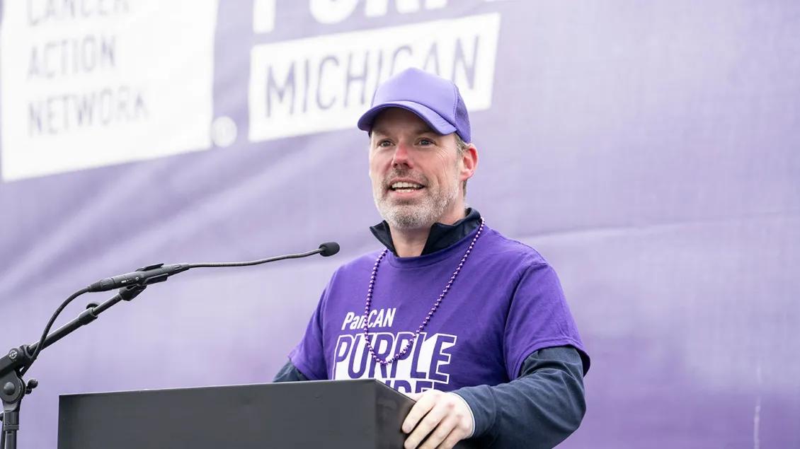 Dr. Timothy Frankel at the Pancreatic Cancer Purple Stride Event