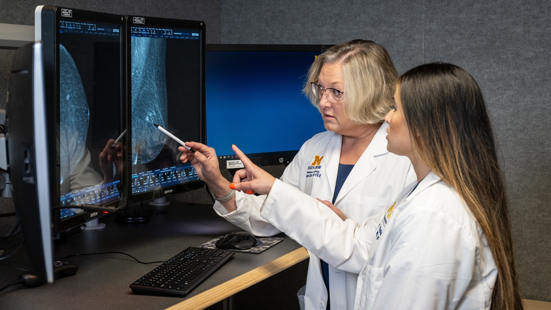 Two Doctors evaluate breast scans