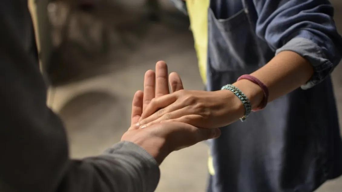 Holding hands
