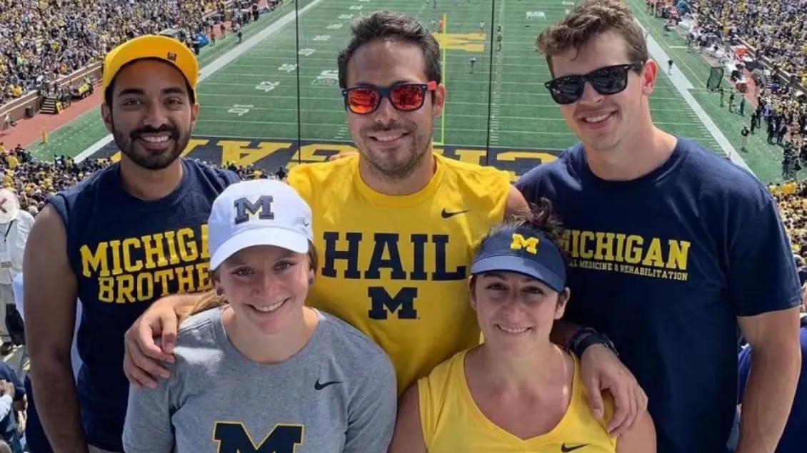 Residents at the Big House stadium for a Michigan football game