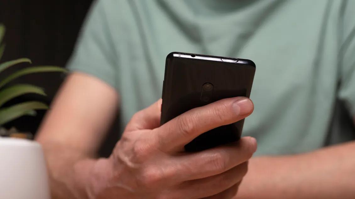 Person holding phone