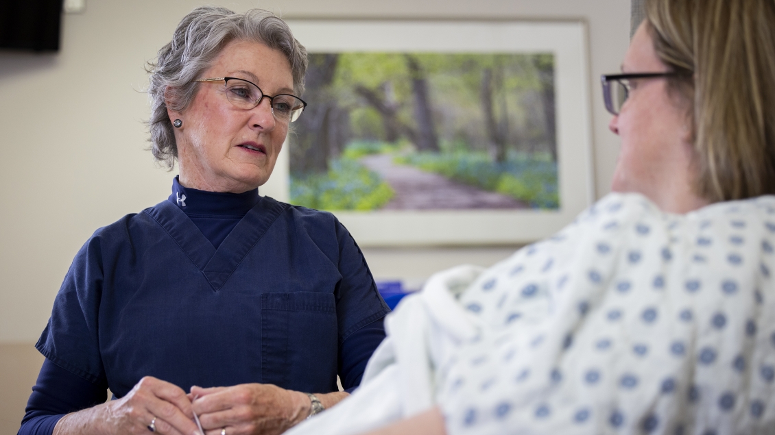 Radiology patient speaks with a female provider